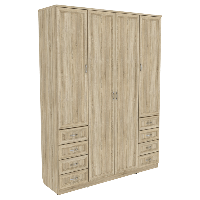 Шкаф для белья со штангой, полками и ящиками арт. 112 (2216x1640x490)
